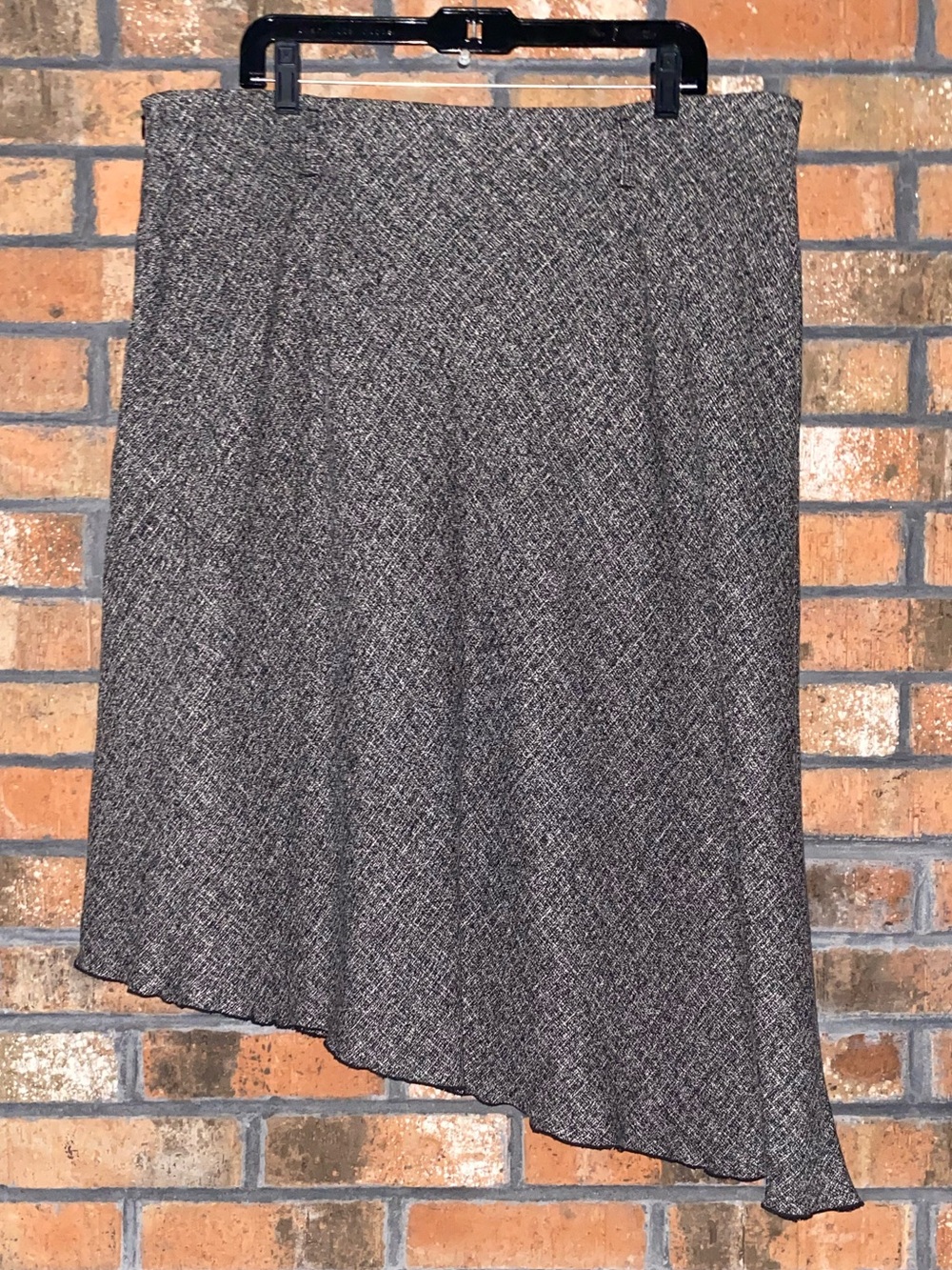 BLACK and WHITE TWEED ASYMMETRICAL SKIRT